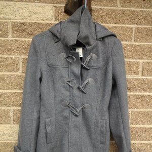 GRAY HOODED LINED COAT "BODY CENTRAL" SIZE S NEW WITH TAGS!